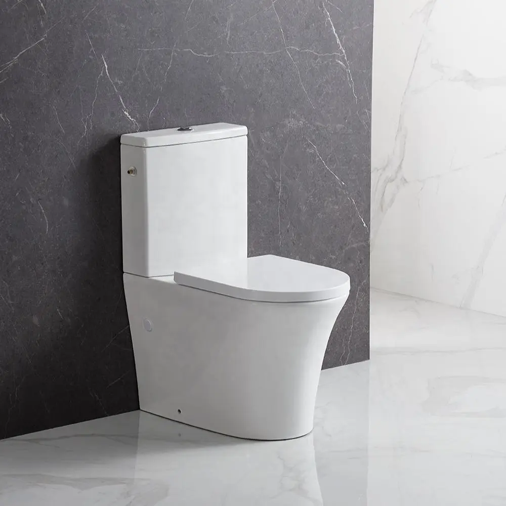 ANBI European Standard Sanitary Ware Inodoro Rimless Dual Flush Ceramic Wash Down Flush Two Piece Toilet