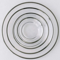 Assiette de présentation en verre YUG avec bord doré pour mariage – Ventes flash