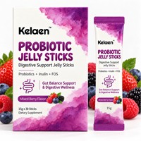 Kelaen Probiotic Jelly Sticks Soutien Digestif Formule Prébiotique Emballé Individuellement Complément Alimentaire