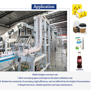 Tùy chỉnh <span class=keywords><strong>Gripper</strong></span> linh hoạt Lift chuỗi băng tải cho nước giải khát ngành công nghiệp thực phẩm chai - Product Image 5