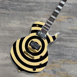 Guitarra Eléctrica <span class=keywords><strong>Odin</strong></span> Zakk con Cuerpo de Caoba, Estilo Anillo Negro y Verde, Pastillas Equipadas, Herrajes Dorados, Extremos de Trastes para un Tocar Suave - Product Image 5