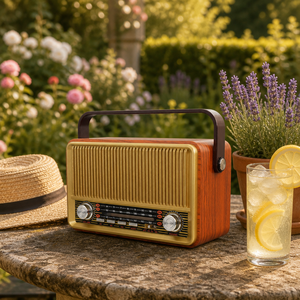 Altoparlante Wireless Portatile Retrò di Alta Qualità, Potente Bass per Esterni, Batteria 1200mAh, Radio AM/FM/SW, Radio Nostalgica in Plastica, <span class=keywords><strong>Musica</strong></span> USB - Product Image 3