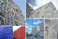 Panneau de bardage en aluminium 3D TUORUNDA, découpé au laser, panneau de façade modulaire creux pour mur extérieur de bâtiment commercial