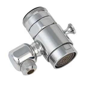 <span class=keywords><strong>Rubinetto</strong></span> da Cucina Moderno in Ottone con Valvola Deviatrice e Aeratore, Sdoppiatore <span class=keywords><strong>a</strong></span> 3 Vie per Acqua Calda/Fredda, Montaggio <span class=keywords><strong>a</strong></span> Parete, Adattatore con Filettatura Maschio - Product Image 2
