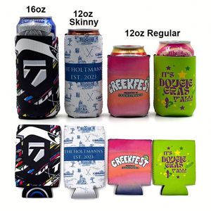 Enfriador de Latas de Neopreno Aislado para Bebidas, 3 Tamaños: Regular de 12 oz y Delgado de 16 oz - Product Image 1