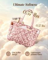 Sac fourre-tout matelassé léger en polyester avec fermeture éclair, multi-poches, grand format, compatible ordinateur portable 14 pouces, imperméable, élégant, toutes saisons, pour le travail