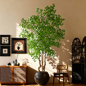Árbol de Banyan Artificial de Plástico de Alta Calidad al por Mayor en Maceta de Piedra de Agua, Decoración para el Hogar al Aire Libre, Planta en Maceta Alta - Product Image 2