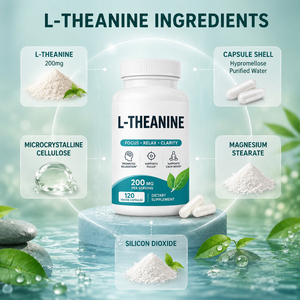 Capsules de L-théanine : Améliore le sommeil, améliore les fonctions cognitives, protège les nerfs, soulage le stress, soutient la mémoire et le système immunitaire, convient aux femmes enceintes. - Product Image 2