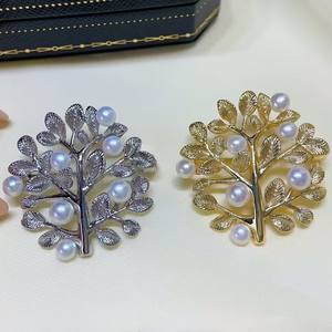 Broche de Perlas de Agua Dulce al por Mayor y al Detal, Broche Redondo Brillante con Forma de Estrella, Casi Impecable, Moderno, Chapado en Diamantes, para Regalos y Ocasiones Especiales - Product Image 3