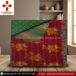 Colcha de Retazos de Algodón Kantha Vintage Hecha a Mano por Proveedor Oro para Decoración del Hogar - Product Image 3
