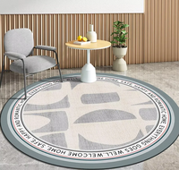 Tapis rond géométrique abstrait moderne, imprimé marbre, antidérapant, lavable, décoration d'intérieur pour salon et chambre