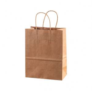 Sac à emporter personnalisé en papier kraft pour l'emballage des supermarchés, logo personnalisé et laminage pour sac à emporter, sacs personnalisés avec logo - Product Image 3