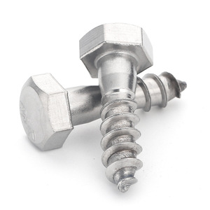 Din571 304 316 thép không gỉ trắng nửa sợi dài bên ngoài lục giác HEX Đầu Gỗ Tự Khai thác lag vít gỗ vít - Product Image 3