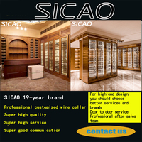 SICAO Conception personnalisée Cave à vin électrique de luxe Refroidisseur Intégré Réfrigérateurs à vin autoportants Cave à vin Casiers à vin Chambre