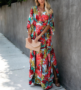 Caftan imprimé bohème vêtements <span class=keywords><strong>de</strong></span> <span class=keywords><strong>plage</strong></span> pour femmes <span class=keywords><strong>tunique</strong></span> en coton couverture <span class=keywords><strong>de</strong></span> <span class=keywords><strong>plage</strong></span> Saida <span class=keywords><strong>De</strong></span> Praia maillot <span class=keywords><strong>de</strong></span> bain Bikini couvertures paréo Sarong - Product Image 3
