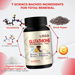 Cápsulas de Glutatión Antienvejecimiento 7 en 1 OEM con Colágeno de Pescado Hidrolizado, Vitamina C y Ácido Hialurónico para Blanquear la Piel - Product Image 3