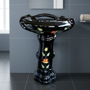 Modern Designer Floor Standing Washroom Ceramic Pedestal Big Sterling Set Wash Basin - Product Image 5