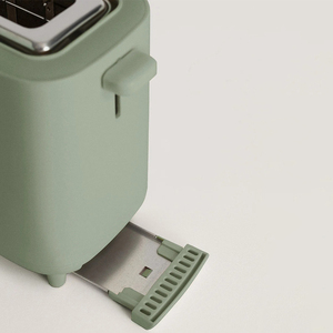 전기 플라스틱 2슬라이스 토스터 6단계 온도 조절 베이글 슬라이스 넓은 슬롯 탈착식 빵가루 트레이 재가열 기능 가정용 - Product Image 3