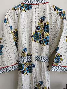 Kimono de demoiselle d'honneur Kantha de qualité à l'exportation, Robes en coton, vêtements faits à la main, Kantha, Robes de bain - Product Image 5