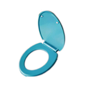 Blue Toilet Seat and Lid Set Plastic Commode Seat Cover for Steel Commode Chair Replacement Seat Lid <b>Kit</b> - Product Image 1