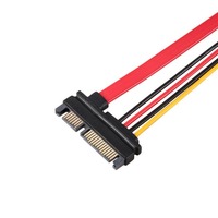 Cable de extensión de datos macho a hembra SATA III 3,0, 7 + 15, 22 Pines, disco duro SATA y unidad óptica SATA