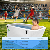 Baignoire à glace gonflable ergonomique inclinée en PVC avec dossier, compatible refroidisseur et isolée pour la récupération des athlètes