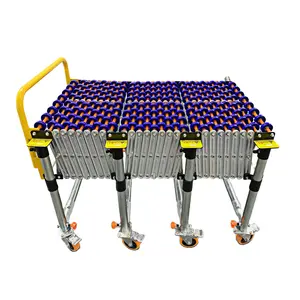 Unpower flexible conveyor line unloading carton box without electric gravity conveyor skate wheels smooth running