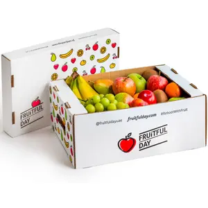 High quality brown white cardboard fruit box custom the size
