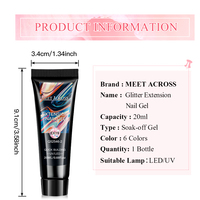 Gel pemoles Gel ekstensi kuku 20ml, Gel ekstensi poli bening akrilik cepat