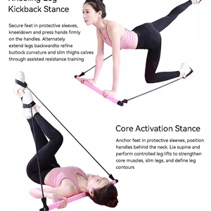 Barre d'exercice fitness <span class=keywords><strong>à</strong></span> deux sections, personnalisable avec marque privée, hautement élastique et renforcée, avec cordes de résistance et <span class=keywords><strong>boucles</strong></span> pour les pieds - Product Image 1