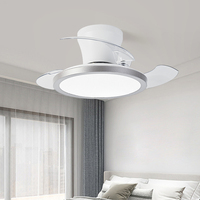 Ventilateurs de plafond LED modernes à télécommande, avec pales carrées rétractables invisibles et décoratives, alimentés par énergie, les meilleurs pour la conversion et l'éclairage.