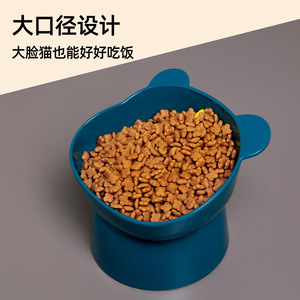 Gamelle surélevée Hagou pour chats et chiens, inclinée pour protéger le cou, anti-renversement, couleurs bleu, rose, jaune, vert - Product Image 2