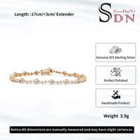 Feines Großhandels-Tennisarmband aus 925er Sterlingsilber mit Zirkonia-Blumen, rhodiniert, elegantes Gliederdesign für Damenpartys