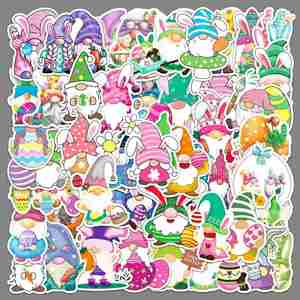 Pegatinas Premium de Gnomos de Pascua, Diseño de Dibujos Animados para Diario, Paquete de Pegatinas Decorativas Impermeables, Regalo de Cumpleaños para Niños - Product Image 1