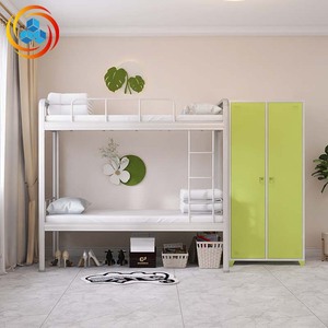 <span class=keywords><strong>Lit</strong></span> superposé moderne et simple en fer YiCun pour adultes avec armoire intégrée, idéal pour appartement d'étudiant, mobilier de dortoir en métal - Product Image 3