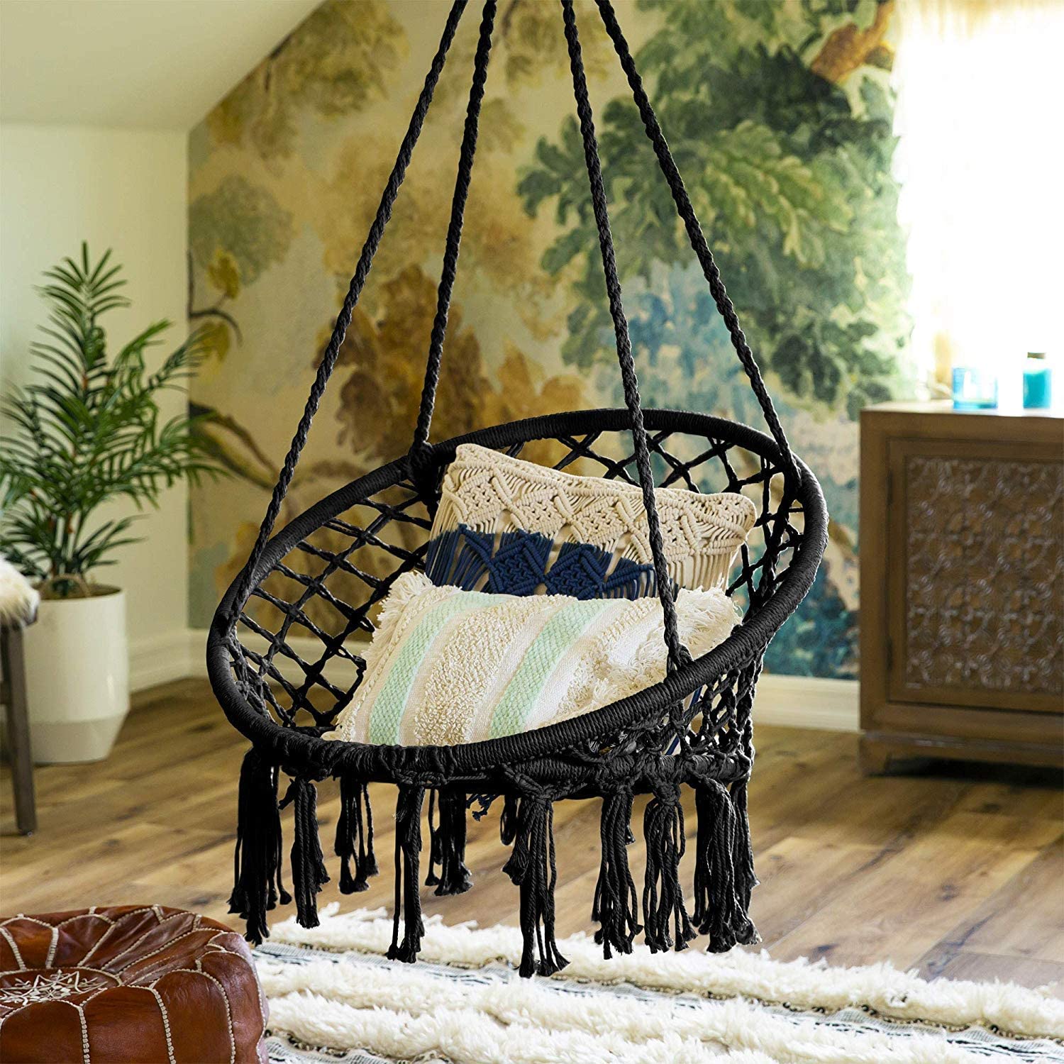 80 X 60cm Rope Outdoor Camping Hammock Macrame Swing Foldable Hammock Chair