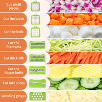 17 en 1 multifonctionnel hachoir à légumes cuisine manuel coupe-aliments trancheuse d'oignon fruits carotte légumes Dicer Cutter déchiqueteuses