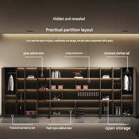 Mueble Bar para Vinos, Mueble de Salón, Mueble de Comedor, Vitrina Abierta con Luces LED Integradas