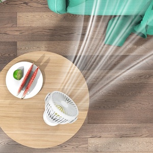 USB Rechargeable 360 Degree Adjustable <b>Plastic</b> Desk <b>Table</b> Fan <b>Foldable</b> Handheld Wall Hanging for Bedroom Outdoor Use English - Product Image 5