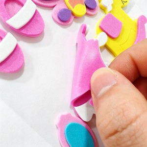 Autocollants en mousse EVA, motifs féériques, couronne, château, abeille, fleur, <span class=keywords><strong>cheval</strong></span> en bois, chaussures <span class=keywords><strong>de</strong></span> princesse, couleur rose pour filles - Product Image 5