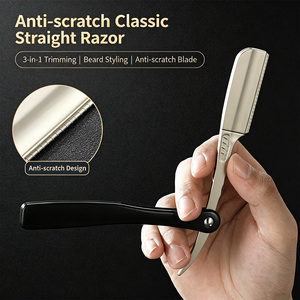 Navaja de Afeitar Recta de Acero Inoxidable Personalizada de Primera Calidad a Precio de Fábrica con Hoja AC y Mango de ABS para Barbería y Cuidado de la Barba - Product Image 1