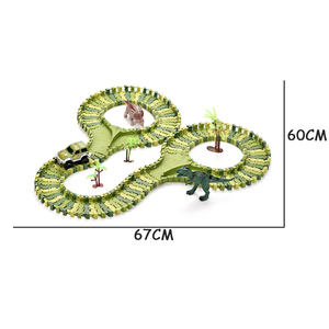 <span class=keywords><strong>QS</strong></span> Tùy Chỉnh Giáo Dục Trẻ Em Đồ Chơi 120Pcs Tự Làm Lắp Ráp Nhựa Linh Hoạt Khủng Long Mô Hình Khe Cắm Racing Đường Sắt Xe Ô Tô Theo Dõi Đồ Chơi - Product Image 5