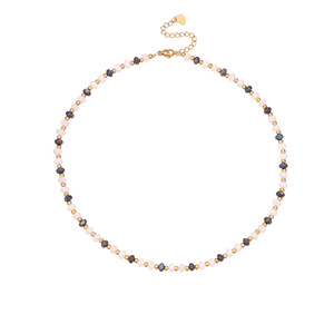 Colorful Beads Waterproof <strong>Boho</strong> Jewelry Beaded Natural Stone <strong>Necklace</strong> Crystal Pearl Bead Choker for Women Girls Gifts - Product Image 3