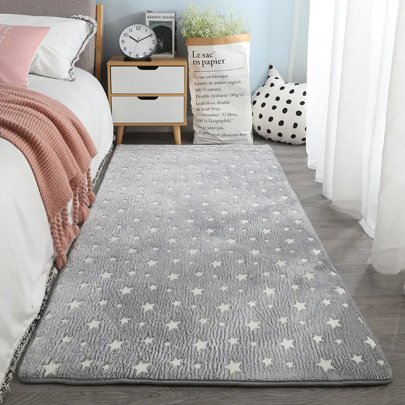 Alfombra impermeable con estampado geométrico para sala de estar, estera antideslizante para dormitorio, mesita de noche, pvc