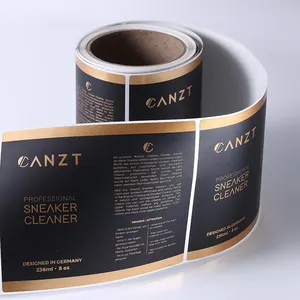 Custom Printed Logo Labels For Packaging Luxury Gold Foil Embossed Adhesive Sticker Printing Roll Label Round Stickers