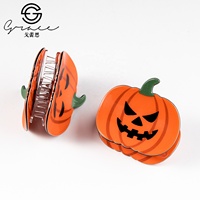 Vente en gros usine Pince à cheveux Halloween motif citrouille et griffe de requin, accessoire pour chignon femme, logo personnalisé
