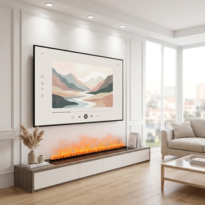 Tonya Meuble TV Console <span class=keywords><strong>de</strong></span> <span class=keywords><strong>Rangement</strong></span> Blanc en <span class=keywords><strong>Bois</strong></span> pour Salon, avec Humidificateur et <span class=keywords><strong>Cheminée</strong></span> à Effet 3D - Product Image 6