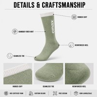Chaussettes de compression personnalisées en fibre de bambou, respirantes, douces, pour usage quotidien, soutien OEM, vente en gros, conception gratuite, couleurs personnalisées