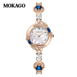 นาฬิกาข้อมือสตรีประดับเพชรสีโรสโกลด์ระดับไฮเอนด์กันน้ำสายทองแดง reloj luxus uhr - Product Image 5