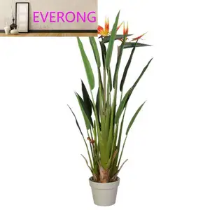 110cm 홈 장식 Strelitzia 인공 식물 Y8498-18-2-3P 꽃과 함께